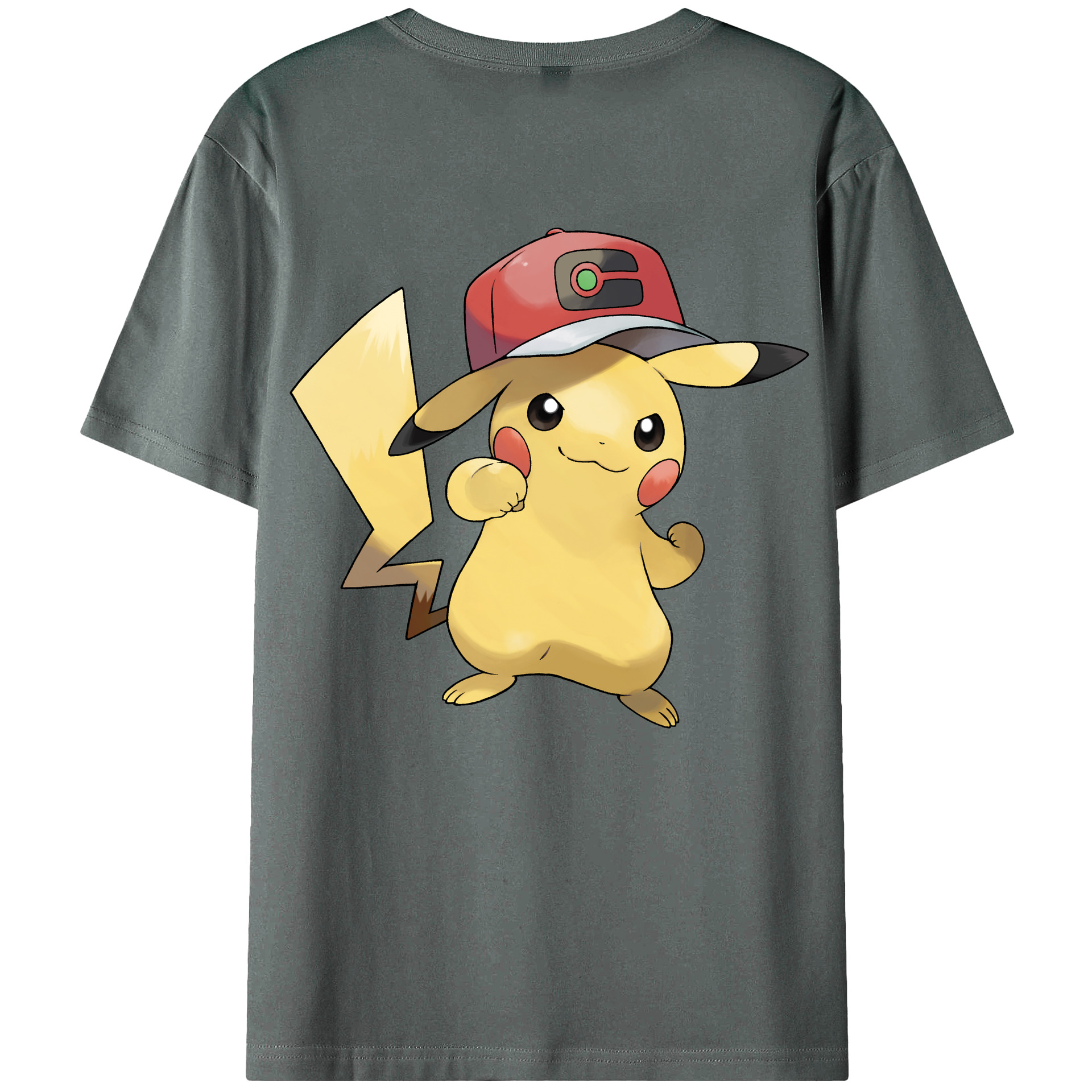 （画像用） ポケットモンスター Pokémon 綿100％ メンズ半袖Tシャツ（バックプリント） 通気性